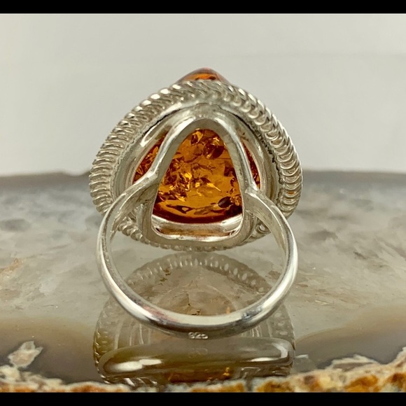 💕Baltic Amber Ring in Sterling Silver - Picture 3 of 5